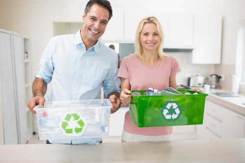 Professional team removing waste